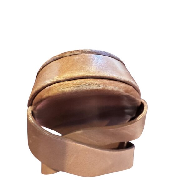 MaxMara Made in Italy Brown Leather Slingback Platform Heels Sandals 39 US 8.5-9 - Picture 11 of 12